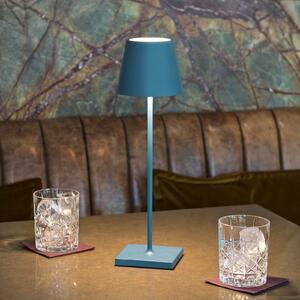Sigor Lampa de birou cu LED-uri și baterie Nuindie, USB-C, albastru, IP54, dimabilă, reglabil, Albastru, Camera de zi / sufragerie, Metal, Modern