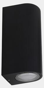 LEDS-C4 Eko Double lampă de perete pentru exterior, negru, lățime 7 cm, aluminiu, reglabil, Negru, Aluminiu, Modern