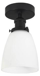 PR Home Kappa plafonieră, negru/opal, sticlă, Ø 14 cm, reglabil, Negru, Camera de zi / sufragerie, Sticlă, Scandinavă