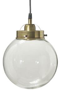PR Home lampă suspendată Normandy, Ø 20 cm, alamă antică, sticlă, reglabil, Bronz / Alamă Veche, Camera de zi / sufragerie, Sticlă, Scandinavă