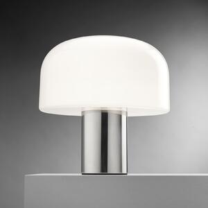 FLOS Bellhop Glass T lampă de masă, culoare aluminiu, înălțime 34 cm, reglabil, Alb, Camera de zi / sufragerie, Sticlă