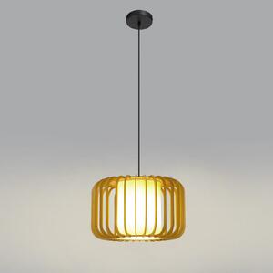 Forlight Lampă suspendată Viva, maro deschis, lemn, Ø 40 cm, reglabil, Lemn, Camera de zi / sufragerie, Lemn