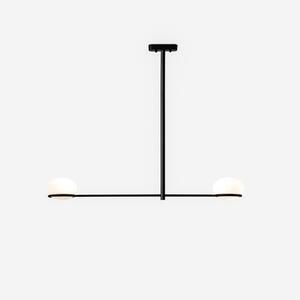 LEDS-C4 Coco Lampă suspendată LED dublă, negru, lungime 110 cm, reglabil, Negru, Camera de zi / sufragerie, Metal, Modern