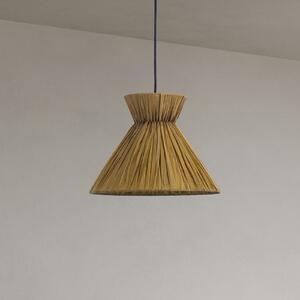 Forlight Lampă suspendată Dama, maro deschis, hârtie, Ø 30 cm, reglabil, Maro / Rugină, Camera de zi / sufragerie, Hârtie / Carton