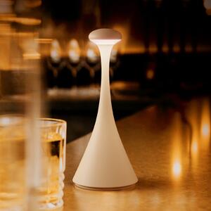 Sigor Lampă de masă LED reîncărcabilă Nudrop mini, dune beige, IP54, dimabil, reglabil, Bej, Camera de zi / sufragerie, Aluminiu