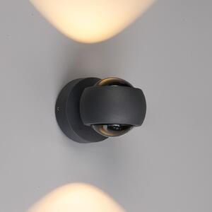 LCD LED lampă de perete pentru exterior, grafit, sus & jos, CCT, dimabil, aluminiu, reglabil, Negru, Aluminiu, Modern
