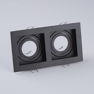 Spot încastrat Grid Two, 2 becuri, negru, 18.5x10cm, aluminiu, GU10