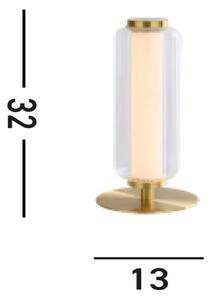 Lampă de masă cu LED Mod, culoarea alamei, dimabil în 3 etape, oțel