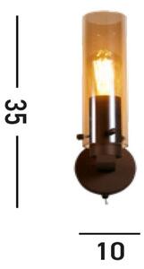 Aplică de perete Suedia II, 1 bec, oțel, sticlă, E27