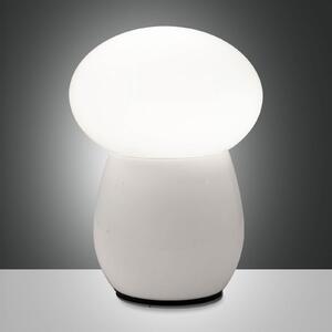 Lampă de masă Freddy, alb, înălțime 30 cm, sticlă suflată, E27