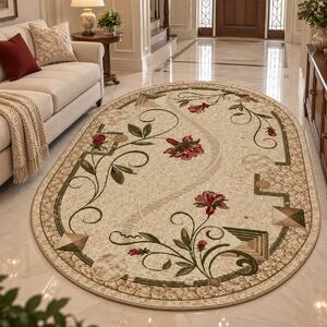 Covor Living Dormitor, Model 587 116, Crem Crem, Oval, 60x110