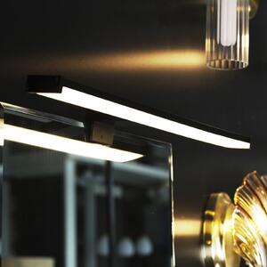 Kos LED lumină oglindă, lățime 40 cm, aluminiu negru IP44