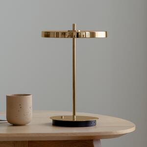UMAGE Lampă de masă LED reîncărcabilă Asteria Move alamă lustruită 31 cm, reglabil, Auriu / Alamă, Camera de zi / sufragerie, Metal, Design