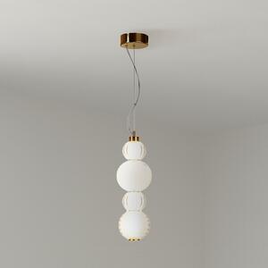 Maytoni Lampă suspendată LED Colier, sticlă aurie Ø 14,7 cm 3.000 K, Auriu / Alamă, Camera de zi / sufragerie, Sticlă, Modern