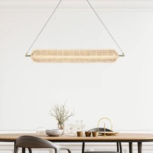 Lampă suspendată LED Capsule, lungă, culoarea alamei, fier, acrilic