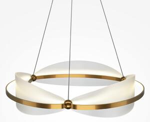 Maytoni Lampă suspendată LED Breeze, Ø 60 cm, alamă/netedă, acrilic, Auriu / Alamă, Camera de zi / sufragerie, Metal, Design