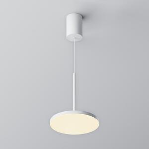 Maytoni Lampă suspendată LED Plato, alb, Ø 18,5 cm, aluminiu, Alb, Camera de zi / sufragerie, Aluminiu, Modern