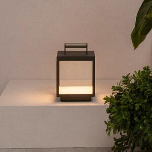 FARO BARCELONA Lampă de masă reîncărcabilă cu LED Kerala, gri închis, aluminiu, înălțime, reglabil, Gri, Aluminiu, Modern