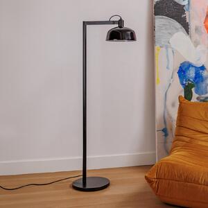 FARO BARCELONA Tatawin lampadar, negru, oțel/vidră, înălțime 148 cm, Negru, Camera de zi / sufragerie, Sticlă, Modern