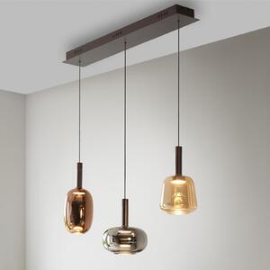 Paul Neuhaus Neuhaus, lampă suspendată Irides LED, lungime 90 cm, colorată, sticlă, reglabil, Multicolor, Camera de zi / sufragerie, Sticlă, Modern