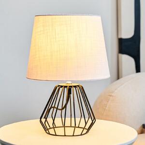Pauleen lampă de masă Shiny Diamond, gri, țesătură, 32 cm, E27, Gri, Camera de zi / sufragerie, Aluminiu, Modern