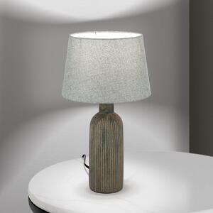 ORION Lampă de masă Orchid, maro/gri, înălțime 53,5 cm, ceramică/lin, Gri, Camera de zi / sufragerie, Țesătură / Textil