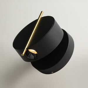 Maytoni Aplică de perete cu LED Nuance, negru / auriu, Ø 10 cm, Negru, Camera de zi / sufragerie, Aluminiu, Modern