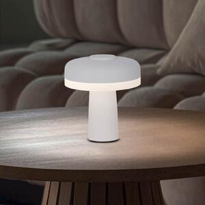 Näve Lampă de masă LED reîncărcabilă Pilu, alb, înălțime 16,5 cm metal touchdim, reglabil, Alb, Camera de zi / sufragerie, Metal, Modern