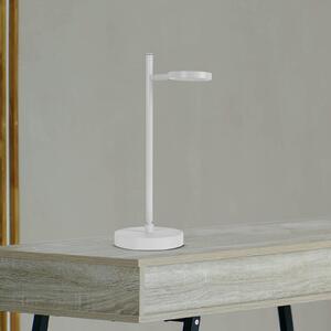 Näve Lampă de masă LED reîncărcabilă Lupa, alb, înălțime 45 cm, metal, touchdim, reglabil, Alb, Camera de zi / sufragerie, Metal, Modern