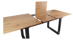 Set: masă extensibilă Grand + 4 scaune de dining Aura Black Bouclé