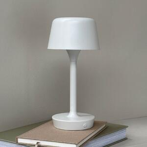 Dyberg Larsen Lampă de masă LED reîncărcabilă Flow, crem, înălțime 25 cm, reglabil, Bej, Camera de zi / sufragerie, Metal, Scandinavă