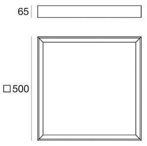 Plafonieră LED Tara Q, 50 x 50 cm, negru, 3.000 K, aluminiu
