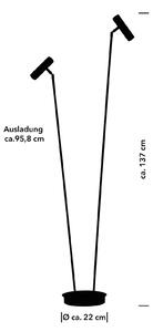 Tom Pro LED lampadar LED, negru, 2 becuri, CCT, dimabil