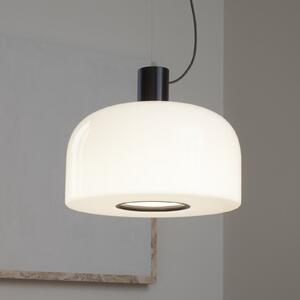 FLOS Bellhop Sticlă S2 lampă suspendată, maro ciocolată, Ø 45 cm, reglabil, Alb, Camera de zi / sufragerie, Sticlă