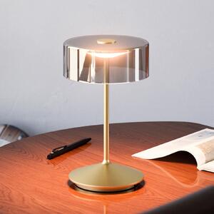 Sigor Numotion LED lampă de masă reîncărcabilă, aur, sticlă, IP54, dimabil, reglabil, Auriu / Alamă, Camera de zi / sufragerie, Sticlă, Modern