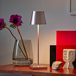 Sigor Lampă de masă cu baterie LED Nuindie, USB-C, roz auriu, IP54, dimabilă, reglabil, Auriu / Alamă, Camera de zi / sufragerie, Metal, Modern