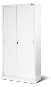 Dulap metalic Kuba cu uși glisante, alb (90x185 cm)