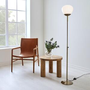 Rise lampadar, alamă antică, fier, sticlă, înălțime 150 cm