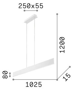 Ideallux Ideal Lux Lampă suspendată cu LED-uri Lux, metal negru Lungime 102,5, Negru, Camera de zi / sufragerie, Metal, Modern