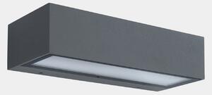 LEDS-C4 LED lampă de perete pentru exterior Nemesis, gri, lățime 19,5 cm, Gri, Aluminiu, Modern, Priză de perete sus / jos