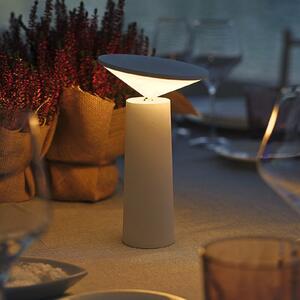 LEDS-C4 Lampă de masă LED reîncărcabilă Cocktail, alb, înălțime 21,5 cm, reglabil, Alb, Camera de zi / sufragerie, Aluminiu, Modern