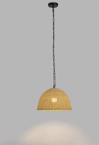 Forlight Lampă suspendată Cortic, Ø 40 cm, maro deschis, rattan, reglabil, Lemn, Camera de zi / sufragerie, Lemn