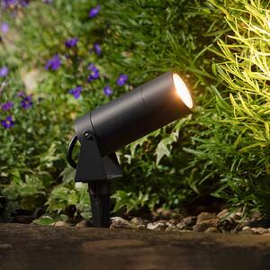 LCD Spot LED cu vârf de sol 5131, negru, aluminiu, sticlă, fișă Schuko, Negru, Aluminiu