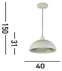 Lampă suspendată Mars, crem, Ø 40 cm, oțel