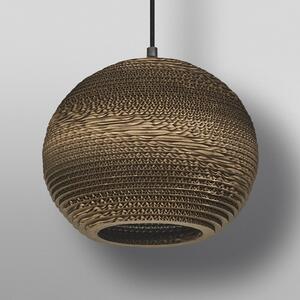 LEDVANCE lampă suspendată Ball, E27, Ø 26 cm, maro, carton ondulat, reglabil, Maro / Rugină, Camera de zi / sufragerie, Hârtie / Carton