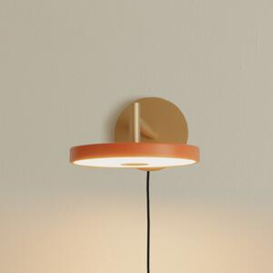UMAGE Aplică de perete LED Asteria Short, portocaliu/alamă, cu ștecher, reglabil, Auriu / Alamă, Camera de zi / sufragerie, Metal, Design, Soclu de perete jos