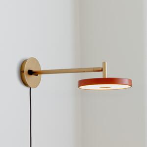 UMAGE Aplică de perete LED Asteria Long, portocaliu/alamă, cu ștecher, reglabil, Auriu / Alamă, Camera de zi / sufragerie, Metal, Design, Soclu de perete jos