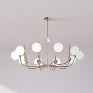 Maytoni lampă suspendată Rendez-vous culoare alamă Ø 116 cm 10 becuri, reglabil, Auriu / Alamă, Camera de zi / sufragerie, Metal, glob
