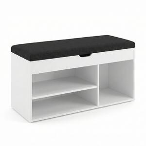 Dulap pentru pantofi cu loc de șezut TRIA, 80 x 43 x 30 cm, alb