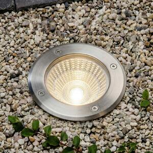 Arcchio Spot de podea încastrat cu LED Thentos, Ø 12 cm, 60°, nichel, IP67, Metalic, Oțel inoxidabil